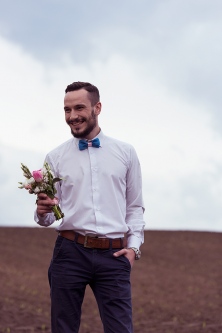 fiance with a bouquet