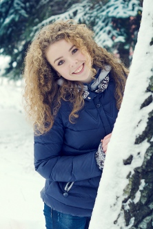 Photo session in the winter forest